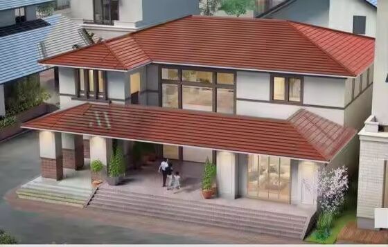 Крупногабаритная красная/зеленая монокристаллическая солнечная черепица - 86 Вт, высокоэффективная цветная фотоэлектрическая панель, 154 Вт/м², эстетичная и эффективная